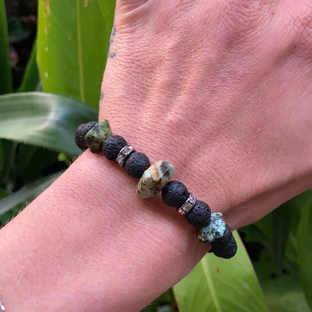 Faceted Turquoise Diamond Bracelet